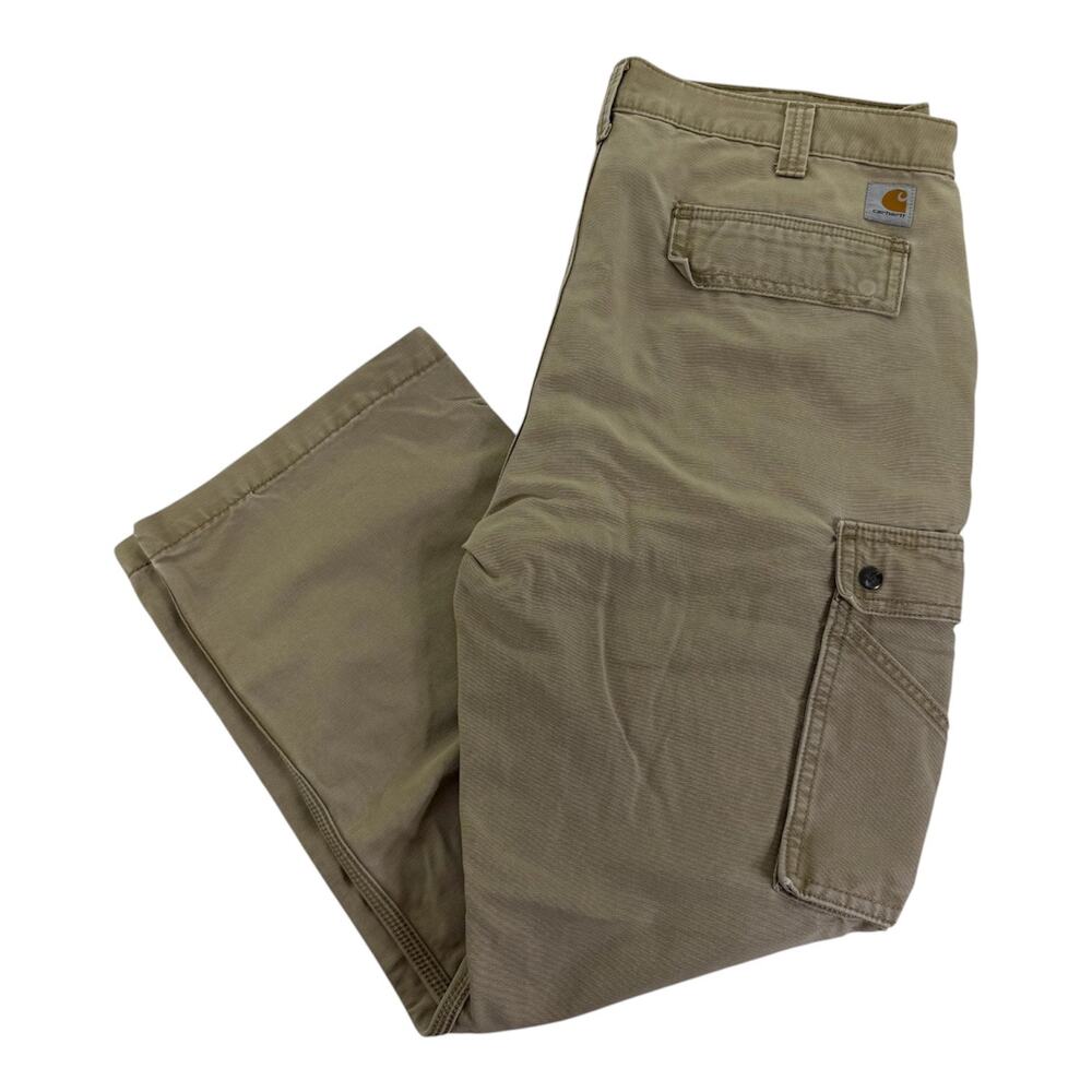 Carhartt Cargo Pants Men's 38x30 Relaxed Fit Khaki Utility Workwear 100272 253
